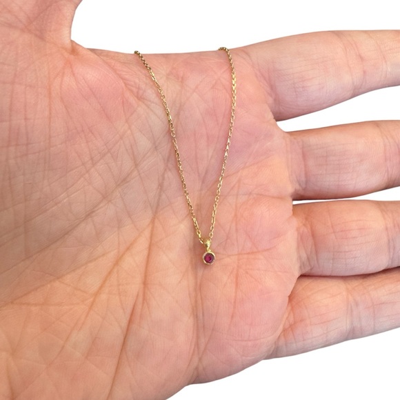 CatbirdNYC Nancy Kraskin RUBY SPARK Yellow Gold Ruby Necklace 14k - Picture 9 of 10